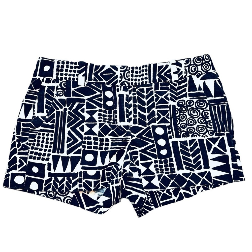 2/$30 - J. Crew - Navy & White Geometric Pattern Shorts Women’s Size 0